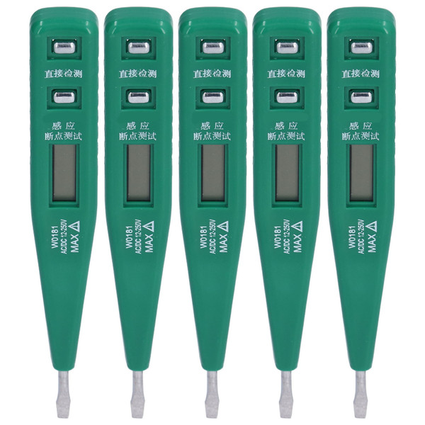 5Pcs Digital Voltage Tester Pen NonContact DC/AC Multifunctional Low Power Consumption Safe Voltage Detector 12250V