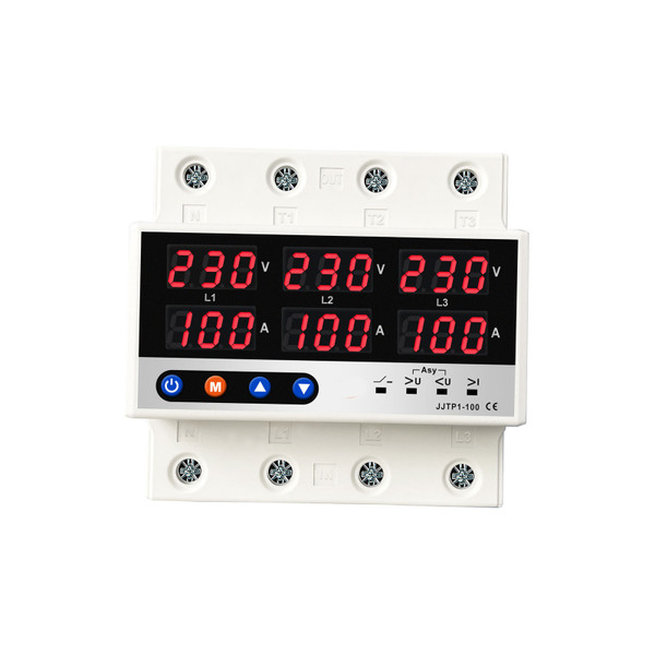LCD Display Self-reset Protector Overvoltage Undervoltage Current Limiting Circuit Breaker Phase Lost Zeroloss Phase Sequence Voltage Unbalance Protector Overload Automatic Power Off Reclosure Switch