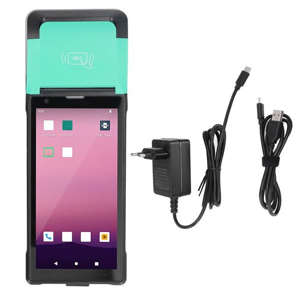 RFID Scanning Printing Device 6in IPS HD Screen 1D 2D Scanning NFC Portable Scanner Printer 100‑240VAC EU Plug