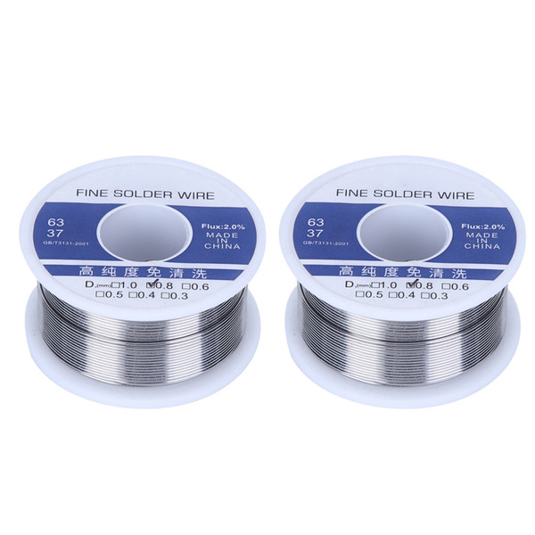 2pcs Solder Wire 0.8mm Tin Rosin Core Solder Wires for Electrical Soldering 100g