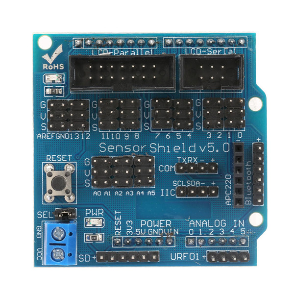 Sensor Shield V5.0 Expansion Board Module Supports Ultrasonic Sensor Port, 12864 S/P Port