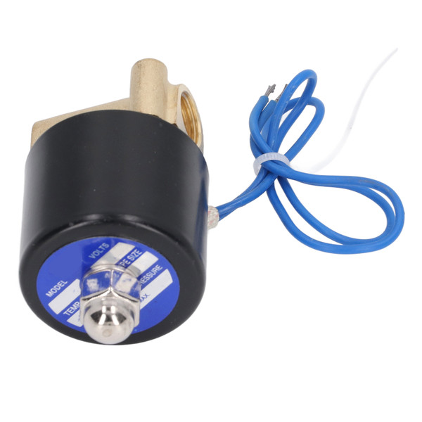 Solenoid Valve 2W Normally Closed Brass Copper Core Coil Electric Solenoid Valve for Water Gas Oil 1/4in DC12V