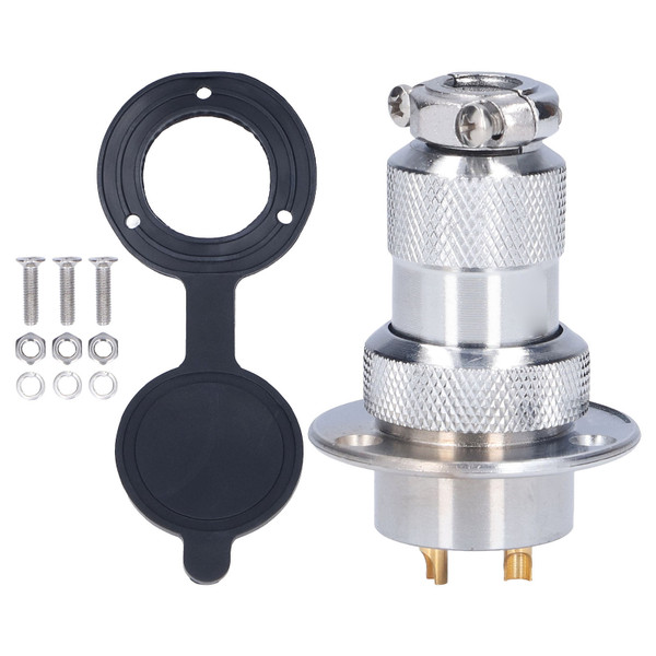 15Pcs Aviation Plug Connector Socket Round Flange Plate Metal Wire Adapter 15A  25mm