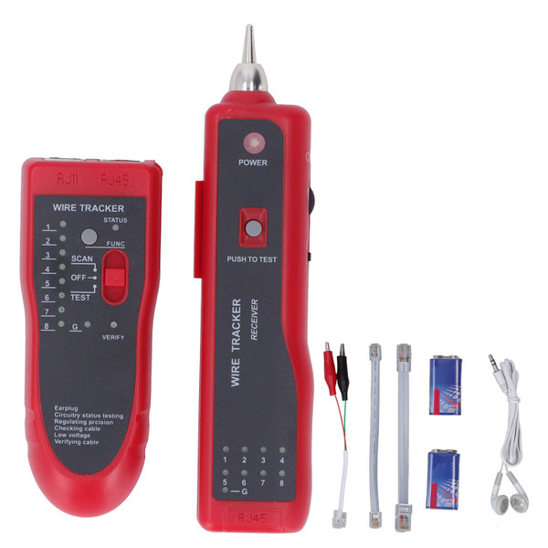 Wire Tracer Receiver Kit Network Cable Tester Line Finder for Telephone Line Test Maintaining with Earphone