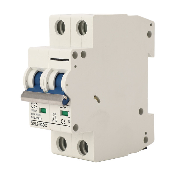 Circuit Breaker 2P DC 1000V MCB 32A Protection Switch 6kA Breaking Capacity for Home
