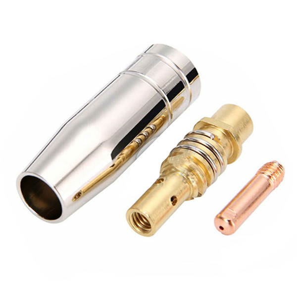 3Pcs MIG 15AK Gas Nozzle Copper Contact Tip Connecting Rod MAG Welding Torch Parts
