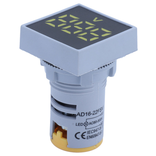 AD16‑22FSV Frosted Panel Digital Voltage Signal Indicator Voltage Meter Indicator 60~500V AC Yellow
