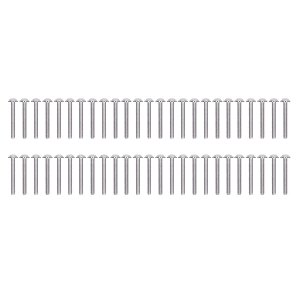 50Pcs Flanged Button Head Screws A2‑70 Stainless Steel Buttons Heads Socket Caps Bolts KitM6x45mm