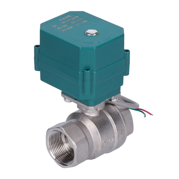 Motorized Ball Valve Stainless Steel 2 Way Auto Return Setup Pipe Pressure Fitting DN32 AC220V