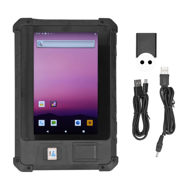 Tablet Barcode Scanner 1D 2D Scanning Device Multifunctional Industrial Smart Tablet Terminal Supports RFID NFC 100‑240V EU Plug