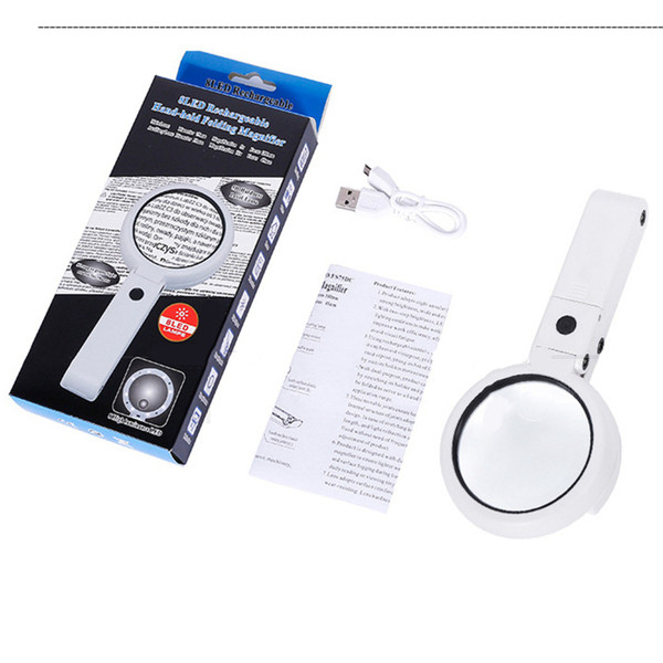 Magnifying Glass LED 5X 11X Magnification Magnifier Lens Adjustable for Reading Repair Battery Powered