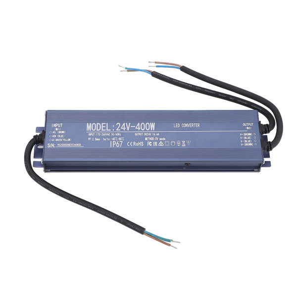 Waterproof LED Driver IP67 Constant Voltage Power Supplies Protection Chip 400W AC170‑265V24V 16.6A