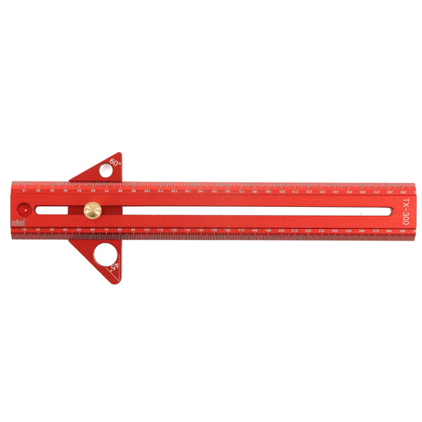 Woodworking T Track Ruler Multifunctional Aluminum Alloy Portable Wood Measuring Angle Ruler 30cm/11.8in