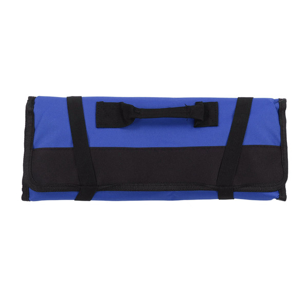 Multifunctional Tool Roll Bag Thickened Oxford Cloth Wear Resistance Waterproof Portable Tool Roll Up Pouch Blue