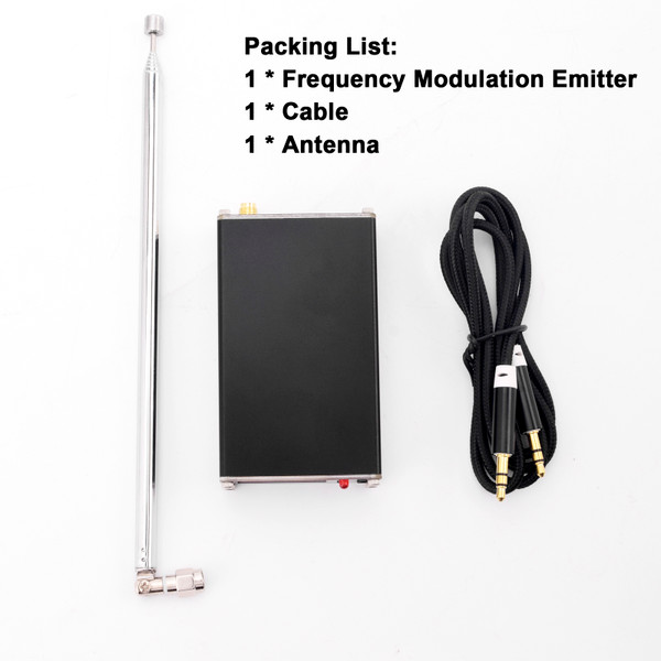 0.5W Frequency Modulation Emitter 76-108Mhz 500mW Digital Display Stereo Transmitting Device Type-C Interface with 2000M Transmission Distance for Churches Car Radio Broadcast Campus Station
