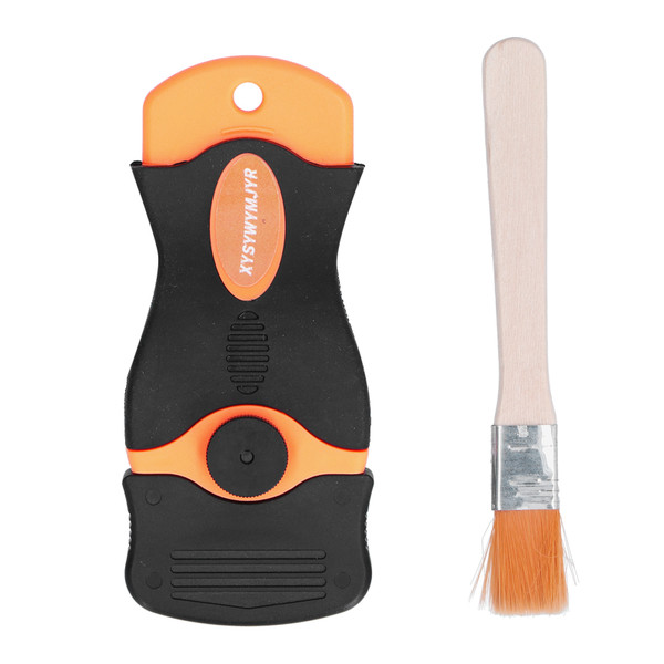 Scraper Single Blade Glue Label Caulk Removal Cleaning Knife with Brush Handheld Shovel Tool