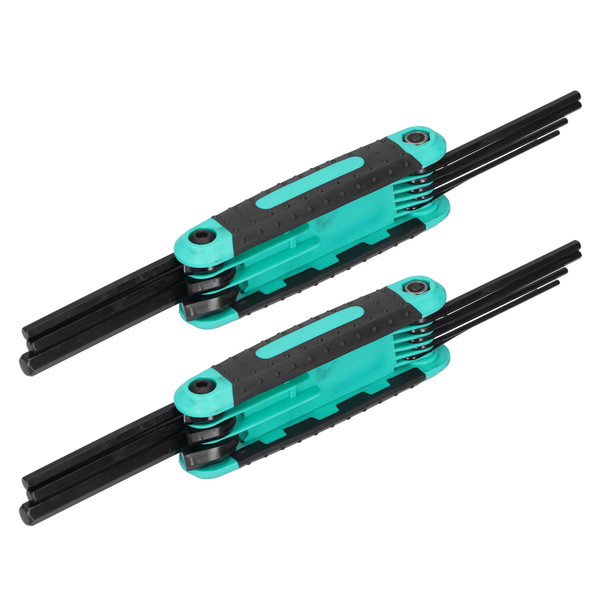 2Pcs 8 In 1 Folding Hex Wrench for Tighten Remove Screws Multifunction Hand Tools1.5-8mm