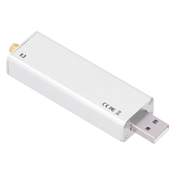 Full Band Receiver Aluminum Alloy RTLSDR 0.1MHz to 1.9GHz Full Band Tuner for FM Radio Intercom Talk Signal Reception