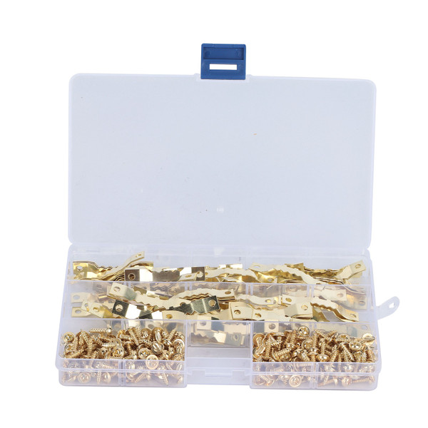 100pcs Sawtooth Hangers Hanging Hooks with 200pcs Screws for Paintings Picture Frame Home Decor