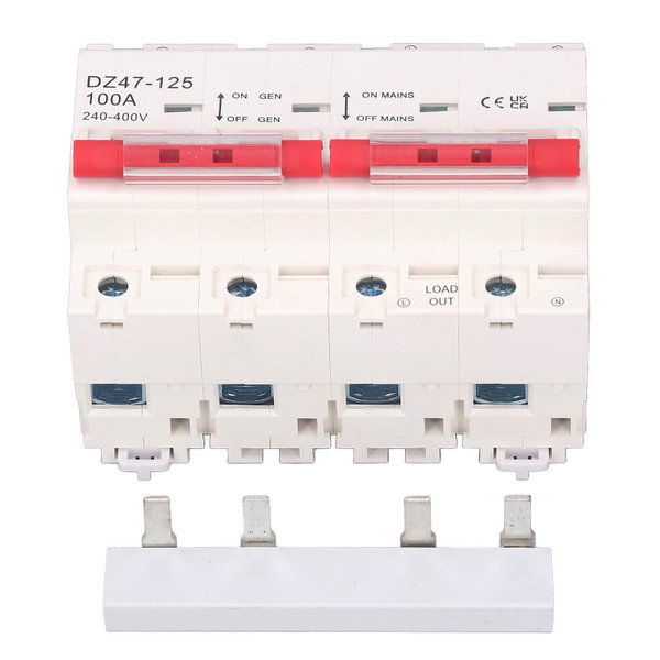 Circuit Breaker Interlock Dual Power Changeover Switch 100A AC 240‑400V for Electricity