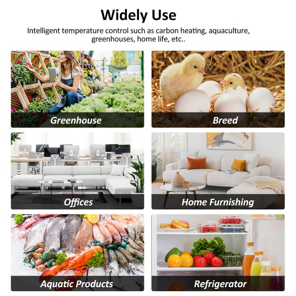 110V 15A Temperature Controller Socket High-Precision Digital Display Smart Thermostat Fish Tank Touch Screen Preset Timer Switch Cooling Heating Thermostat Socket Temperature Regulation