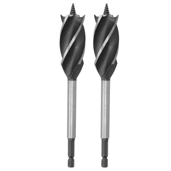 2Pcs Drill Bits 4-Slot 4 Flutes Hex Shank Long Woodworking Hole Saw Cutter Tool 26mm