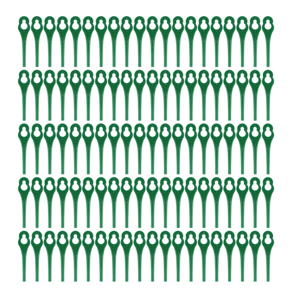 100pcs Plastic Grass Trimmer Blades Lawn Mower Replacement Cutting Blades 85mm (Green)