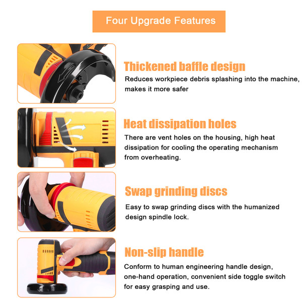 Electric Angle Grinder 19500rpm Small Handheld Electric Grinding Tool for Polishing Ceramic Tile