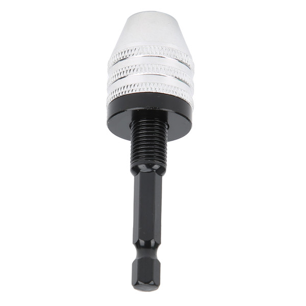 Chuck Adapter High Speed Steel 1/4in Hex Shank 3-Jaw Drill Bit Converter 0.3-6.5mm