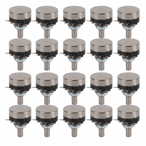 20Pcs Potentiometer Carbon Film Single Turn Accessory Set Kit for Motor Speed ControlB504 500K
