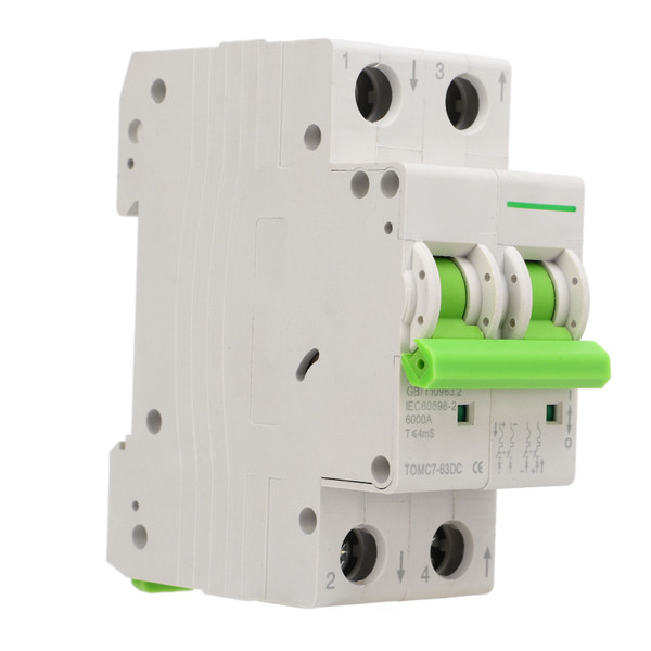 Solar PV System Circuit Breaker Miniature DC550V Thermal Magnetic Trip Disconnect Switch 2P 25A