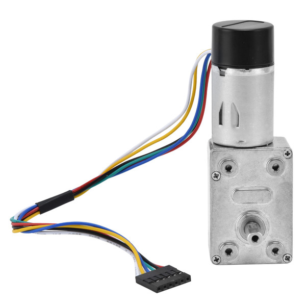 DC Worm Gear Motor 15mm Double Shaft Speed Reduction Drive Device with Encoder JGY‑370DC12V 30RPM