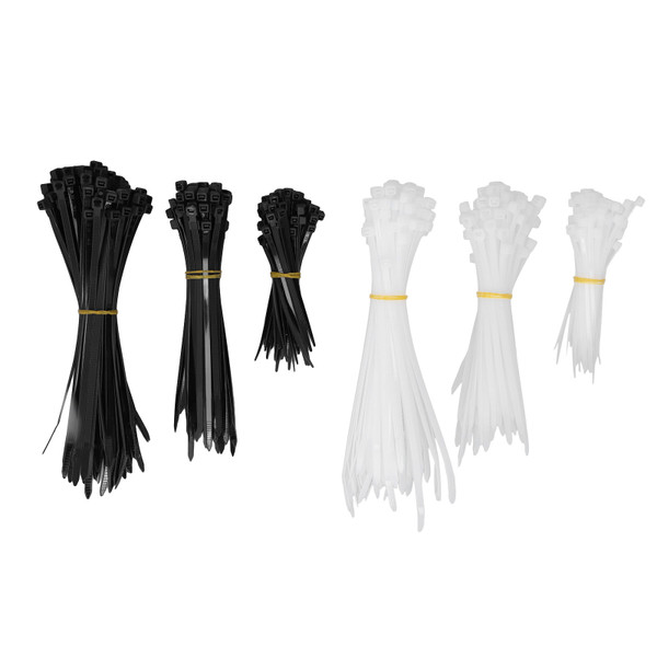 400Pcs Cable Zip Ties Nylon Self Locking Assorted Sizes Wire Cord Management Tool 4 6 8in
