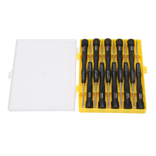 10Pcs Screwdriver Chrome Vanadium Steel Magnetic Bit Non Slip Effort Saving Screwdriver Set with Case