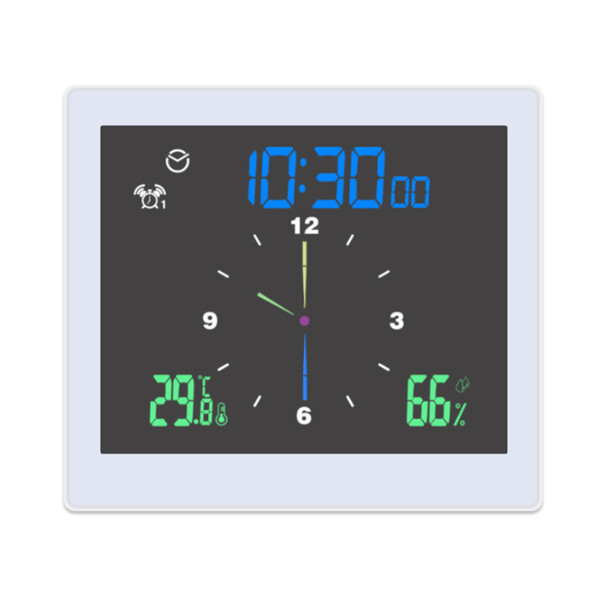 Bathroom Digital Clock Waterproof Temperature & Humidity Meter Thermometer Hygrometer LCD Display Upper/Lower Limit Dual Alarms with Snooze Function Countdown Alarm Clock
