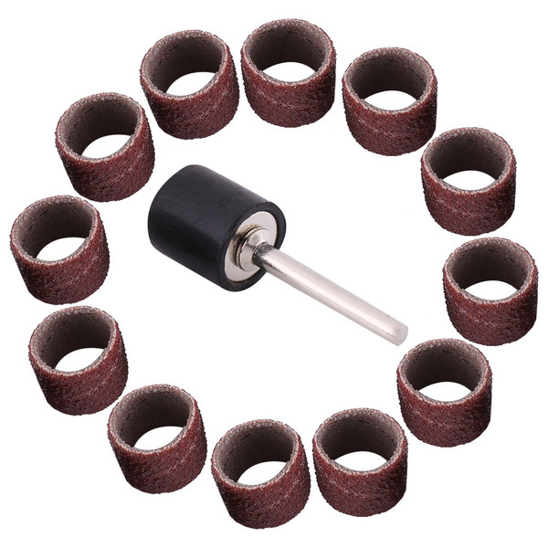 Drum Sanding Sandpaper Bands Sleeves Mandrel Woodworking Craft Polishing Kit (#80)