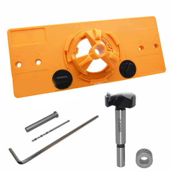 Concealed Hinge Jig Kit 35mm Adjustable Limited ABS Stainless Steel Hinge Drilling Hole Router Jig for Woodworking