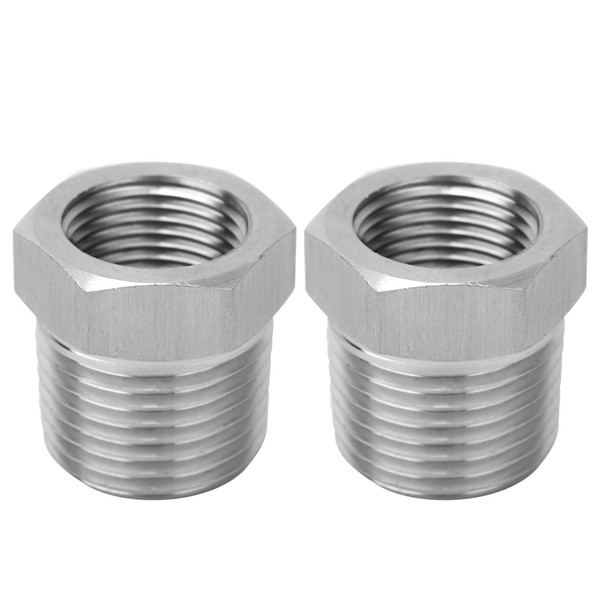 2PCS BSP Thread Female Male Adapter Pipe Fitting Reducer Pneumatic Pressure Gauge Water Pipe Joint1/2-3/8