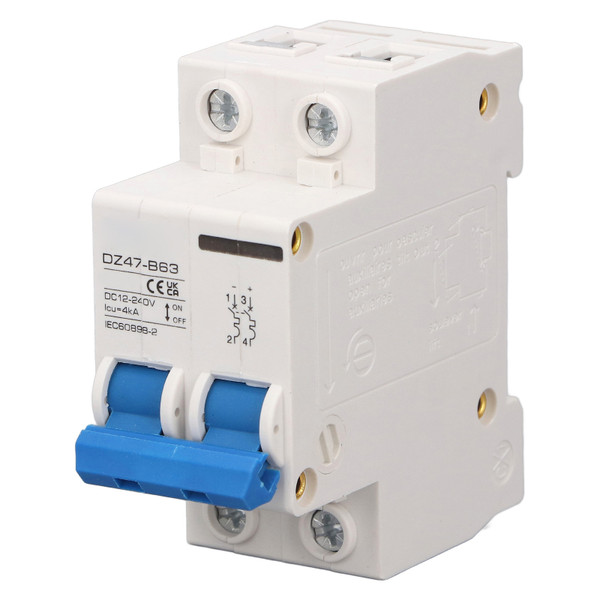 2P Photovoltaic DC Circuit Breaker High Sensitivity Overload Protection Switch DC12‑240V 4KA 63A