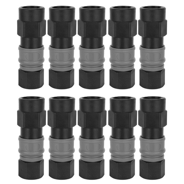 10pcs Plastic Steel Quick Connector Self Locking C Type SfPF Female Thread Air Pipe Connector(G1/2 (40) )