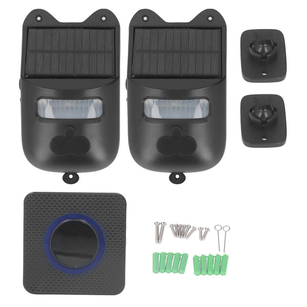 Infrared Sensor Doorbell Solar Driveway Alarm Strobe Light Outdoor Security Siren Motion Detector 110‑240V EU Plug