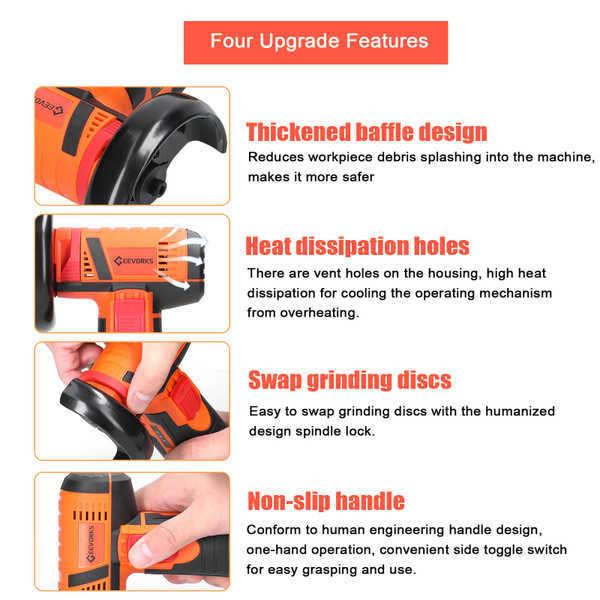19500rpm Electric Grinding Tool Multifunctional Mini Grinder Handheld Cutter for Cutting Polishing Ceramic Tile Wood Stone Steel