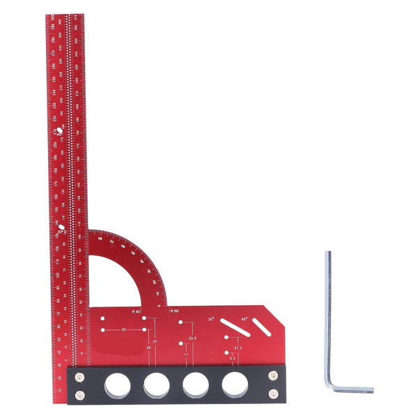 Aluminum Framing Woodworking Squares Multi Function Right Angle Scribing Ruler for Measuring 300mm