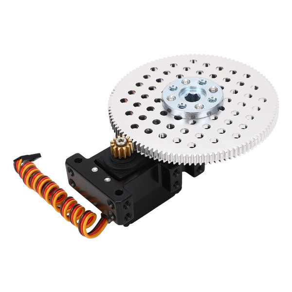 Servo Steering Gear Box 9:1 Ratio M4 Thread Hole Aluminum Alloy Brass Servo Motor Gear 4.8‑6V