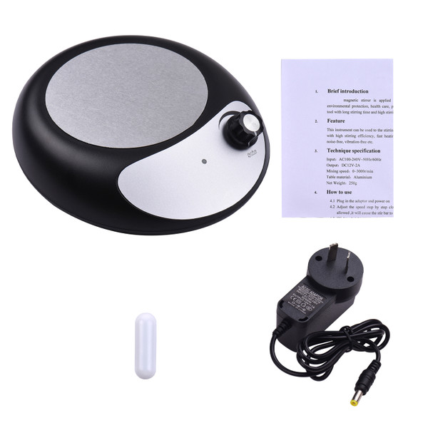 Magnetic Stirrer Mini Magnetic Mixer Speed Adjusting with Stir Bar No Heating 2000ml Stirring Capacity for Laboratory Kitchen Homebrew