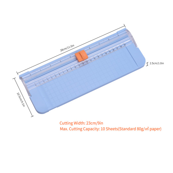 JIELISI A5 Mini Portable Paper Trimmer Paper Cutter Cutting Machine 9 Inch Cutting Length for Craft Paper Card Photo Laminated Paper Scrapbook