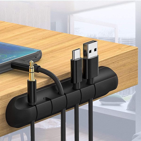 Silicone Cable Manager Self Adhesive Cable Organizer Flexible Cable Protector