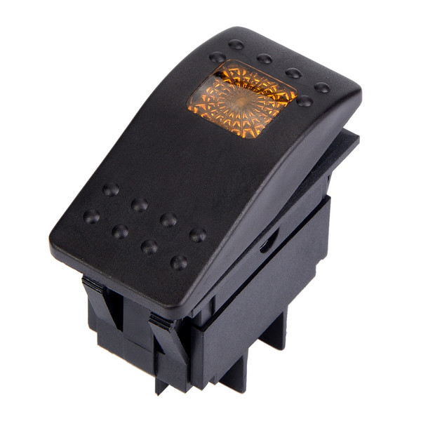 5pcs DC 12V 4 Pin Rocker Switch with LED Light for Car Boat Caravan Battery (Yellow)