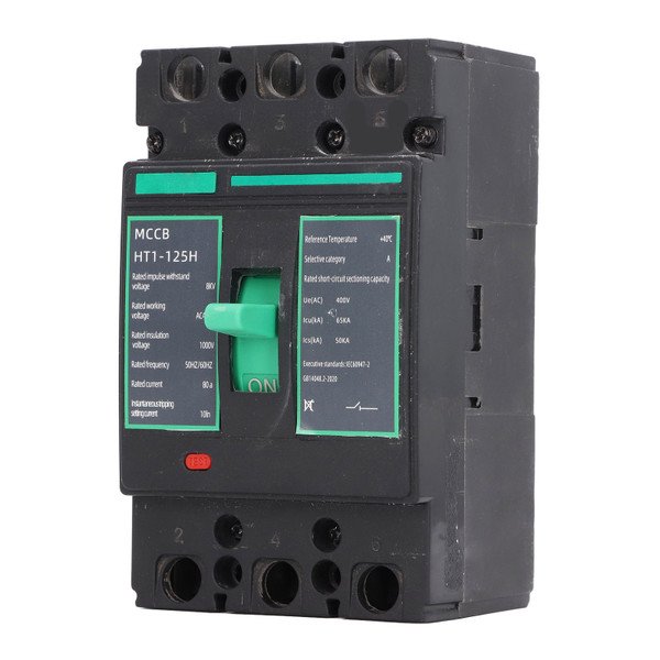 Circuit Breaker AC 400V 3P MCCB 80A Protection Switch High Breaking Capacity for Home