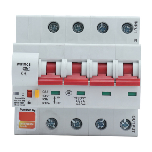 Circuit Breaker Smart WiFi Bluetooth 4P Remote Switch AC 400V with Safety Lock for Home32A